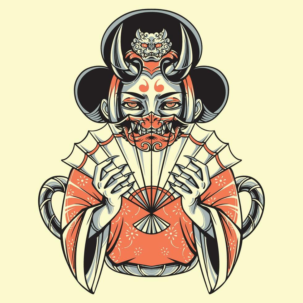 Japón geisha niña ilustración vector Arte