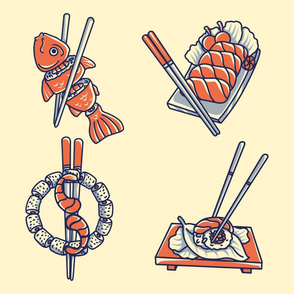 japan food illustration vector art