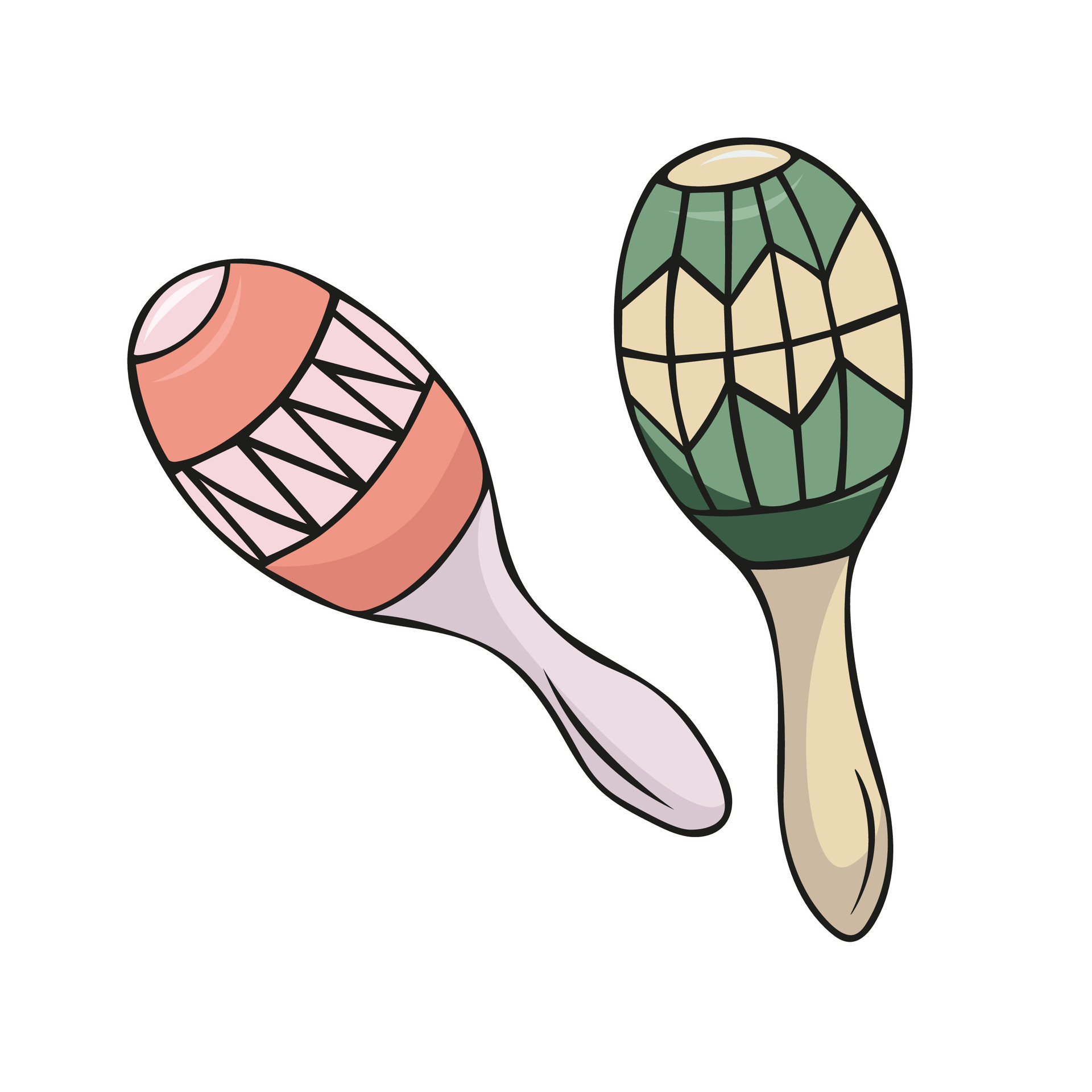 Mexican maracas icon, music and instrument, sound sign vector graphics