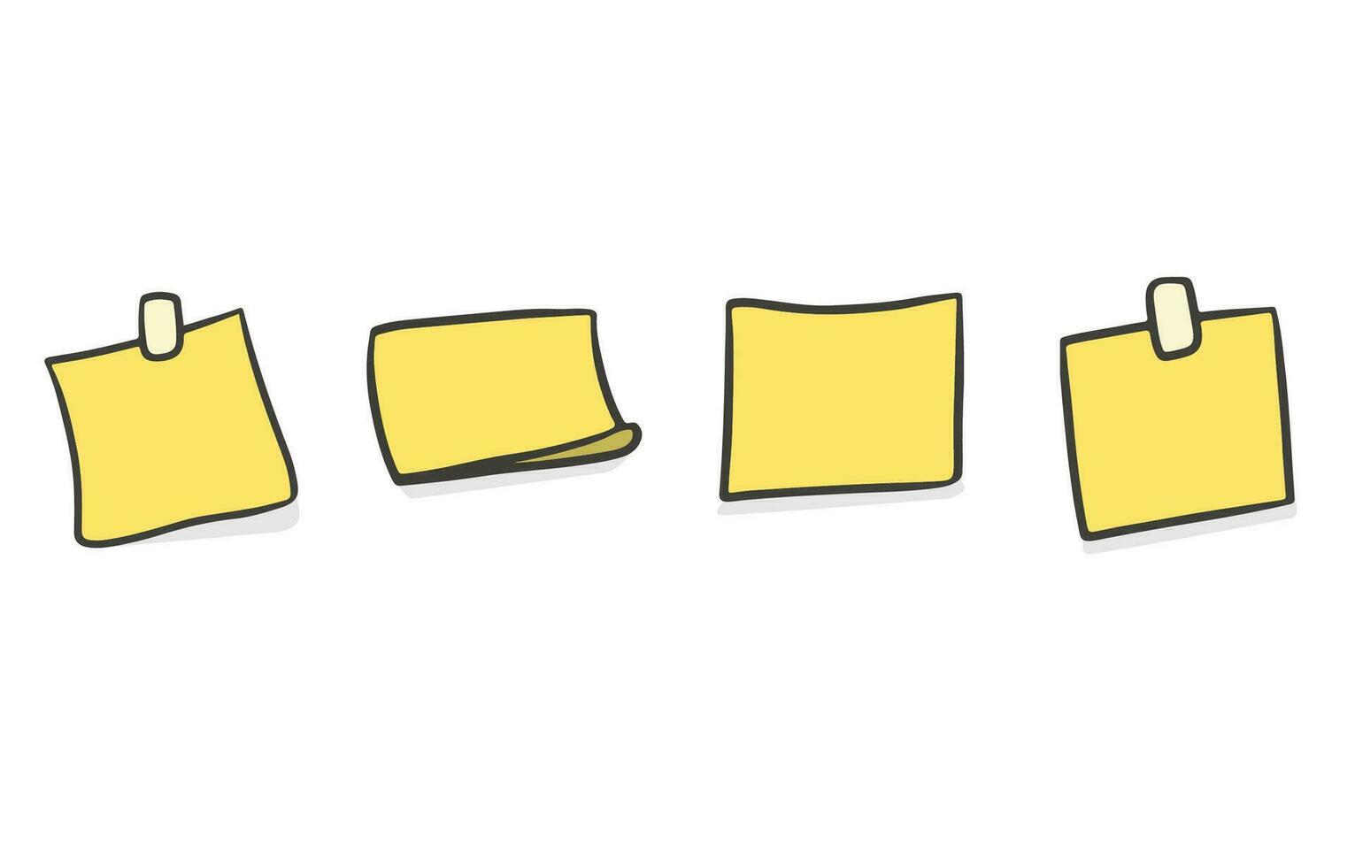 sticker notes, Yellow post it paper sticky note with shadow vector