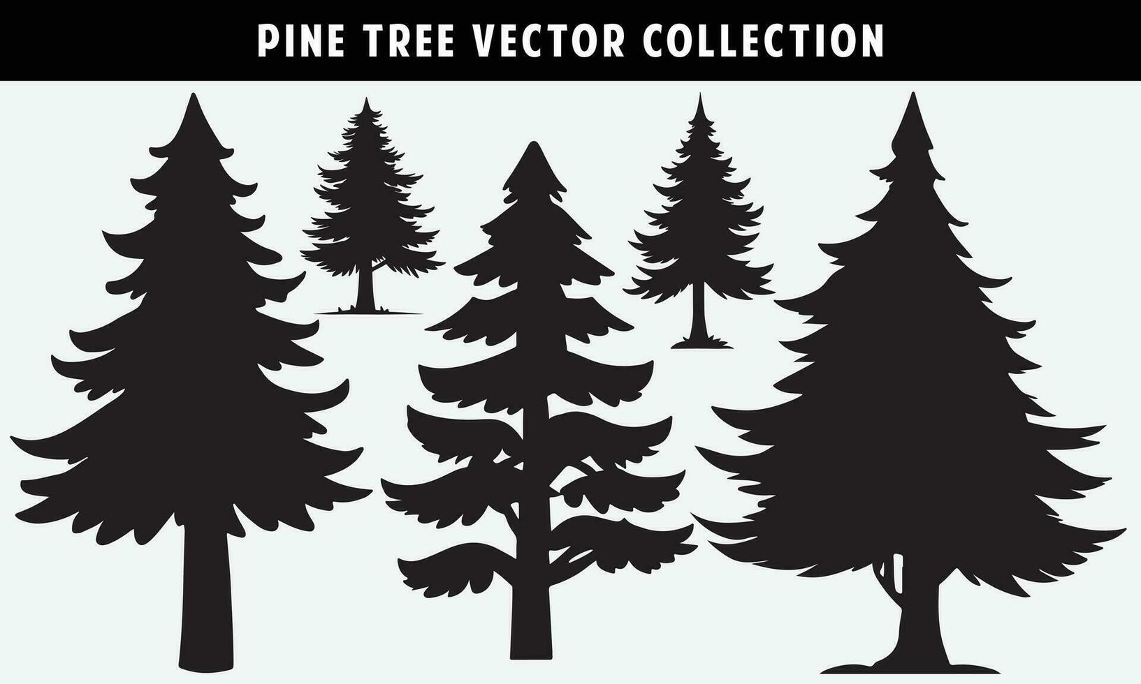 conjunto de pino arboles siluetas vector gráficos para diseño
