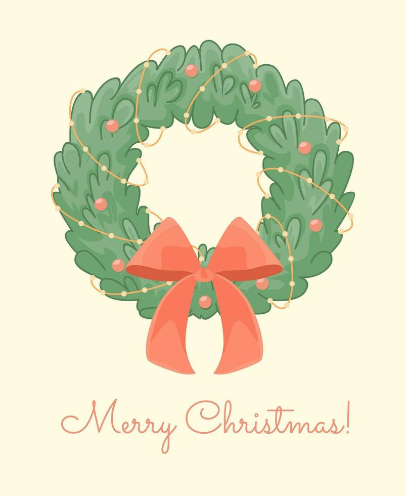 Traditional Christmas wreath. vector