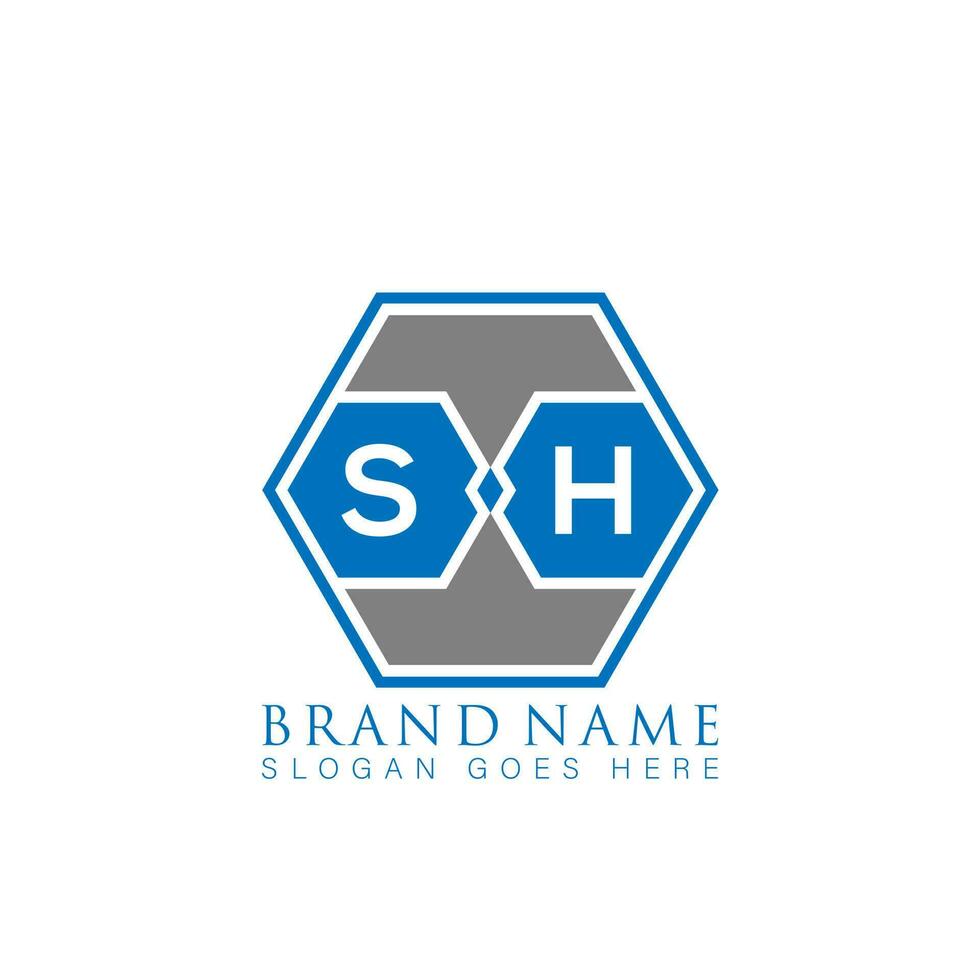 SH creative minimalist letter logo. SH Unique modern flat abstract vector letter logo design.