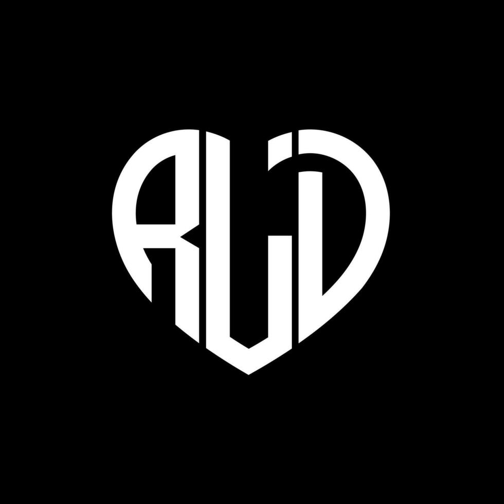 RLD creativo amor forma monograma letra logo. RLD único moderno plano resumen vector letra logo diseño.