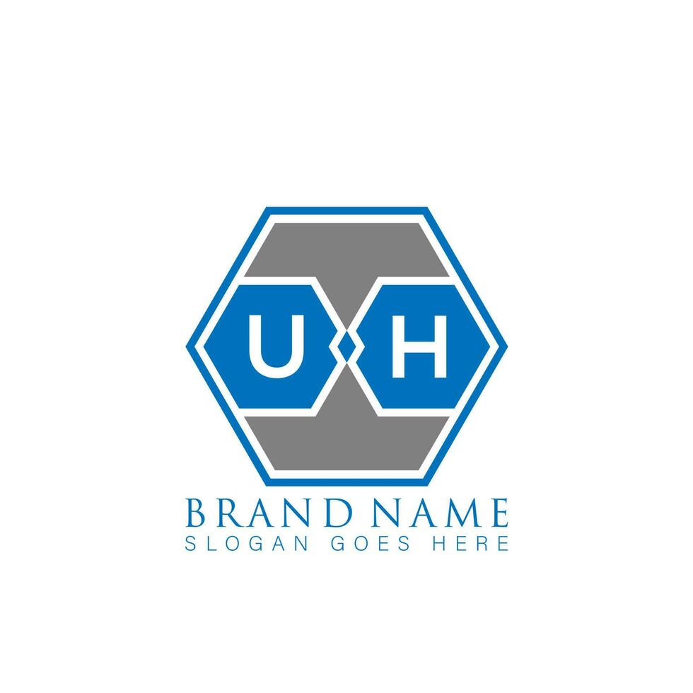 UH creative minimalist letter logo. UH Unique modern flat abstract vector letter logo design.