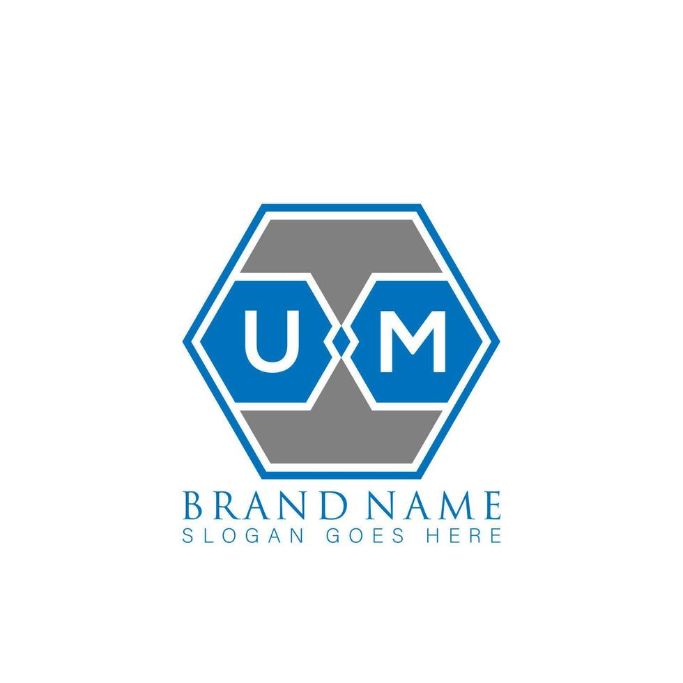 UM creative minimalist letter logo. UM Unique modern flat abstract vector letter logo design.