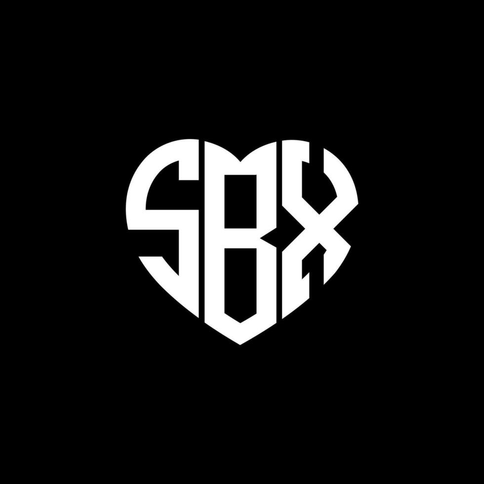 sbx creativo amor forma monograma letra logo. sbx único moderno plano resumen vector letra logo diseño.