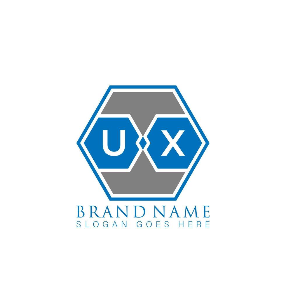 UX creative minimalist letter logo. UX Unique modern flat abstract vector letter logo design.