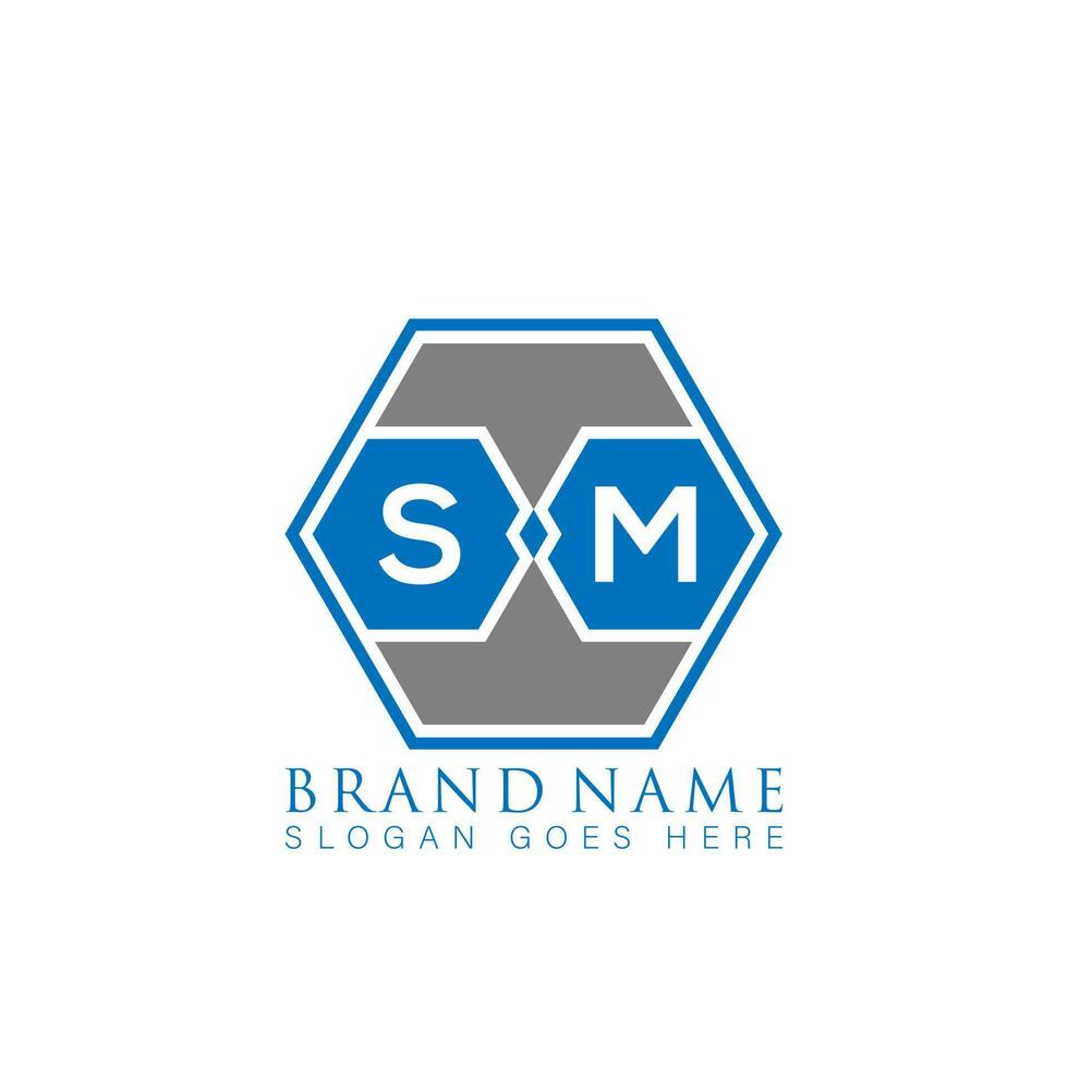 SM creative minimalist letter logo. SM Unique modern flat abstract vector letter logo design.