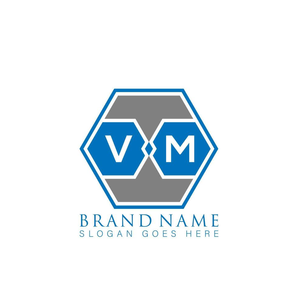 VM creative minimalist letter logo. VM Unique modern flat abstract vector letter logo design.