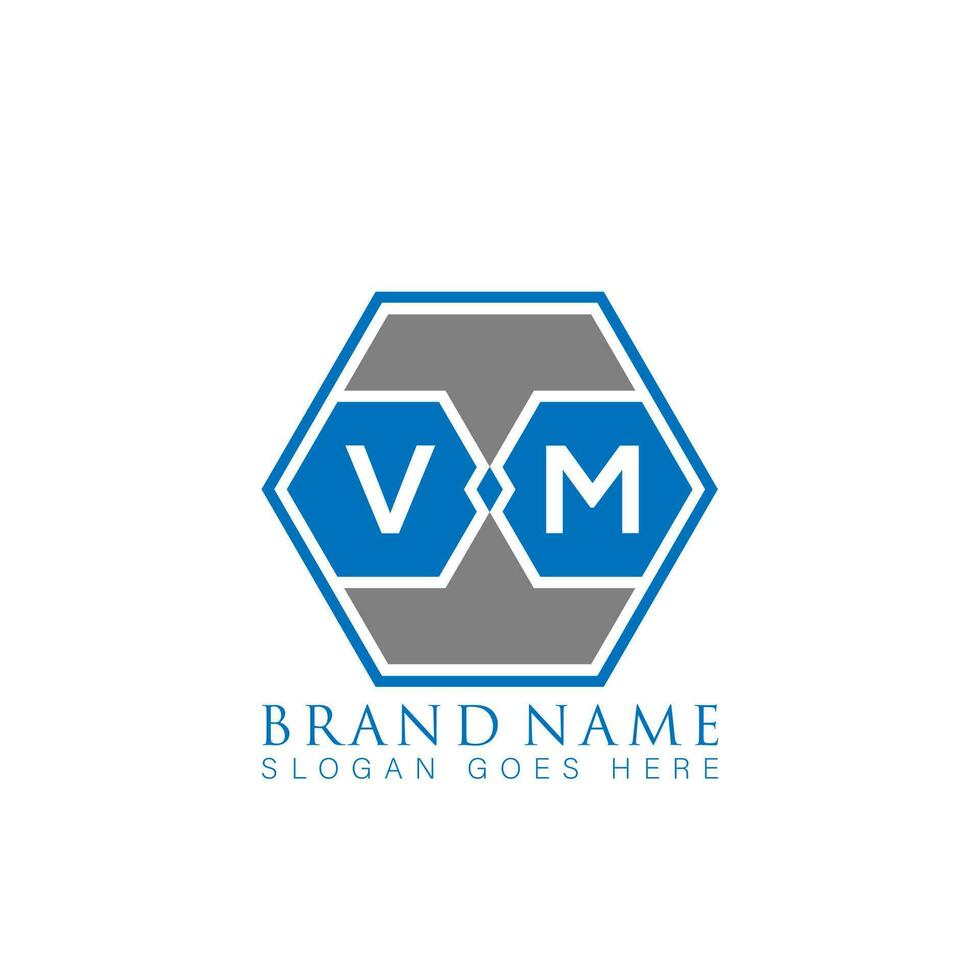 VM creative minimalist letter logo. VM Unique modern flat abstract vector letter logo design.