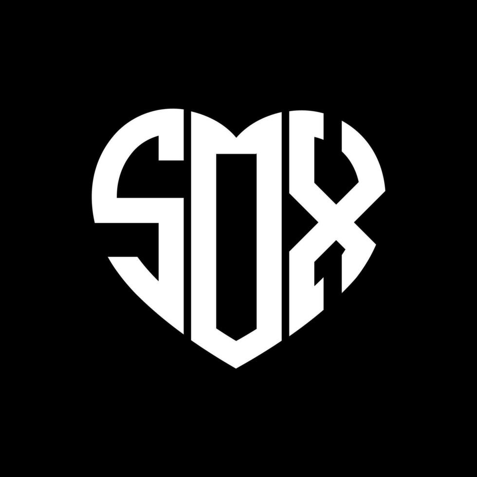 SOX creative love shape monogram letter logo. SOX Unique modern flat abstract vector letter logo design.