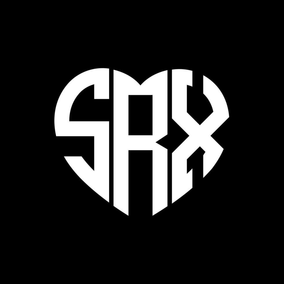 SRX creative love shape monogram letter logo. SRX Unique modern flat abstract vector letter logo design.