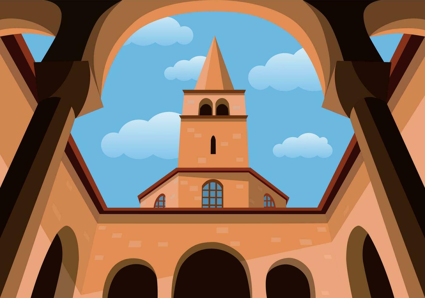 el eufrasiano basílica o el catedral basílica de el suposición de María es un romano católico basílica en el istria pueblo de porec, Croacia. vector