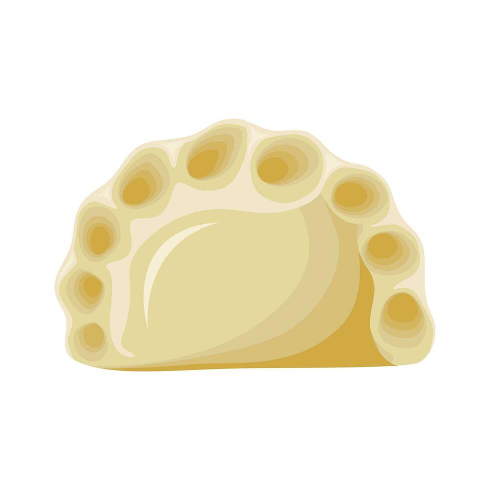 Dumpling isolated on a white background. Polish cuisine. Ukrainian cuisine. vector