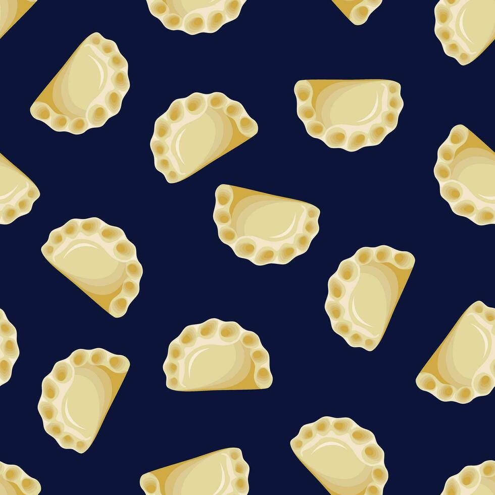 Dumplings, varenyky, pierogi seamless pattern. Polish cuisine. Ukrainian cuisine. vector