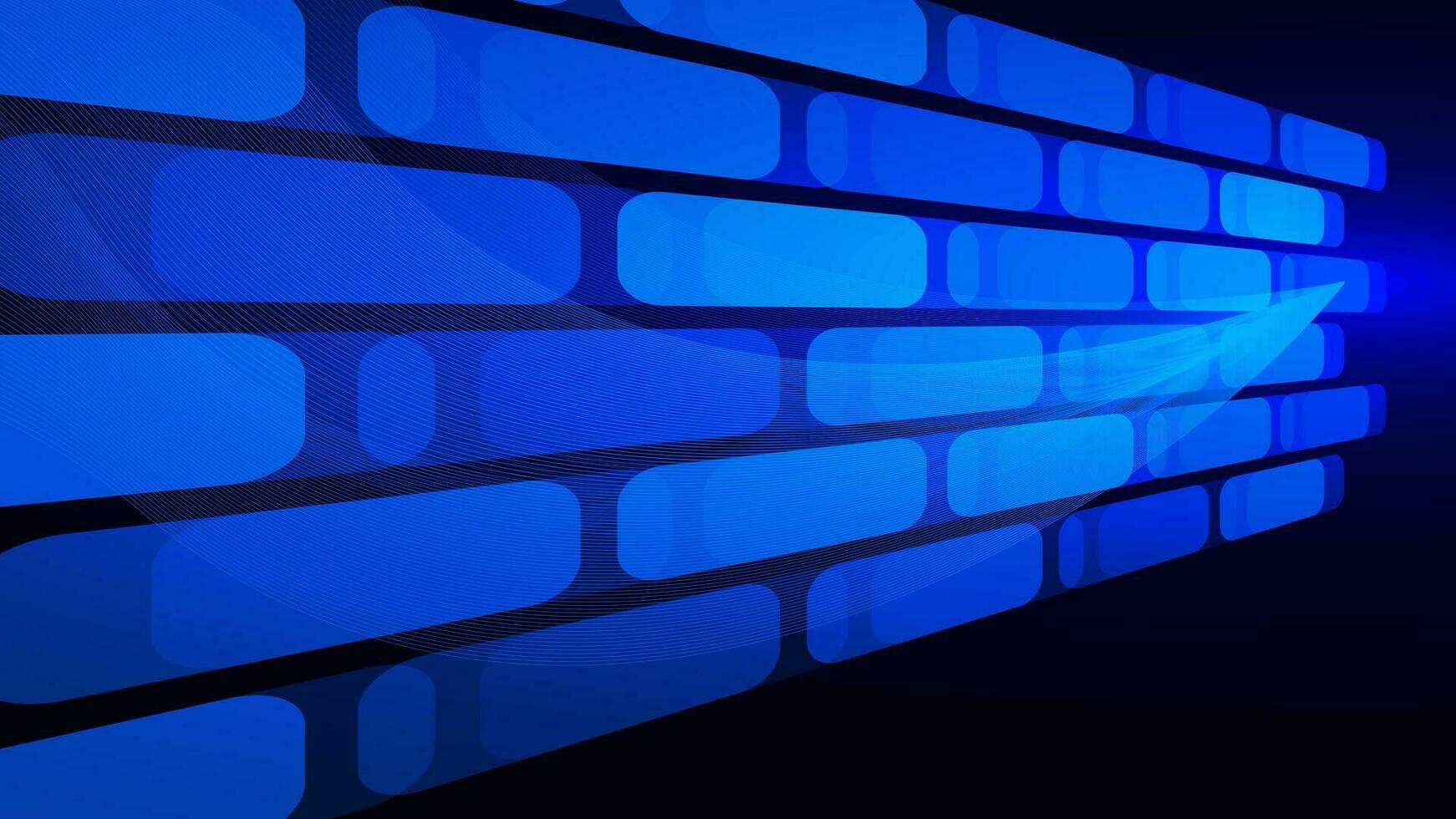Abstract modern shinny blue with geometric shapes and wave for science and technology background. Vector illustration.