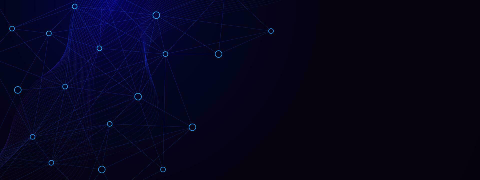 Abstract connecting lines and circle lines. Big data visualization, social networking and digital communication technology concept background. Vector illustration.