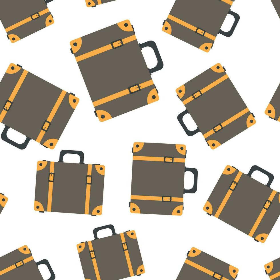 Suitcase seamless pattern background. Business flat vector illustration. Case for tourism, journey, trip, tour, voyage, summer vacation sign symbol pattern.