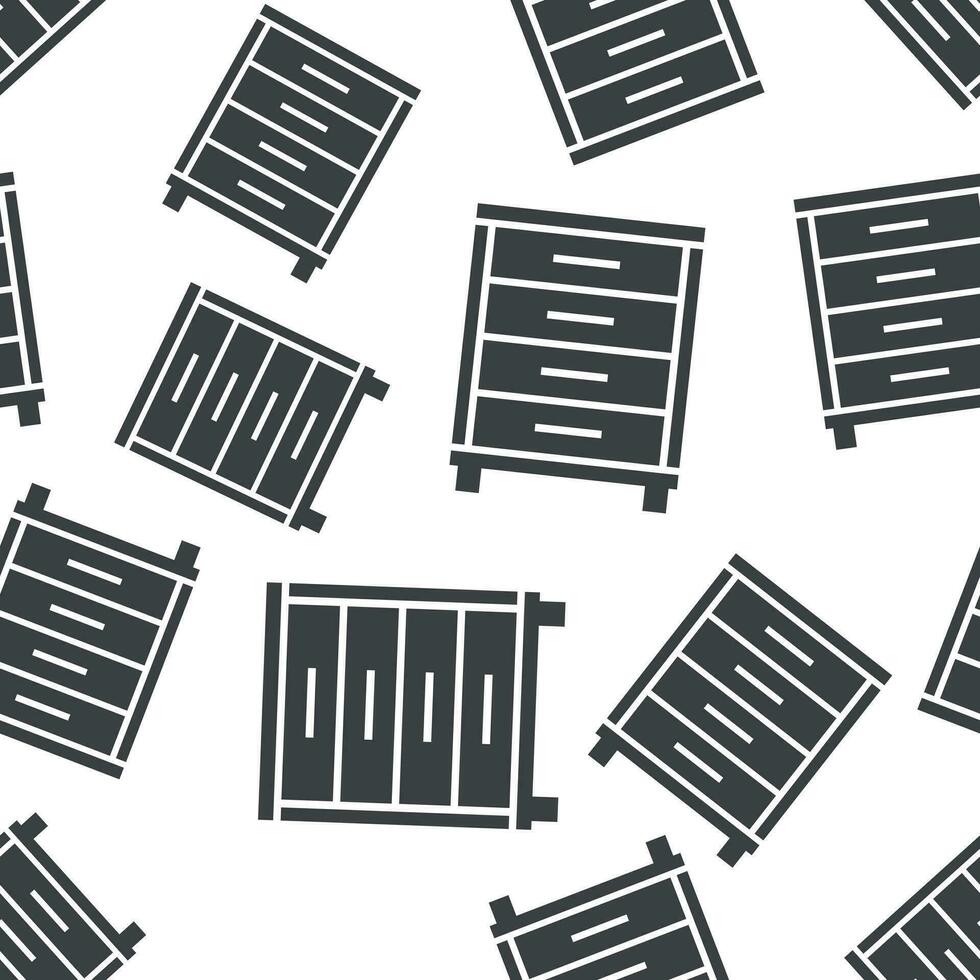 Cupboard seamless pattern background. Business flat vector illustration. Cupboard furniture sign symbol pattern.