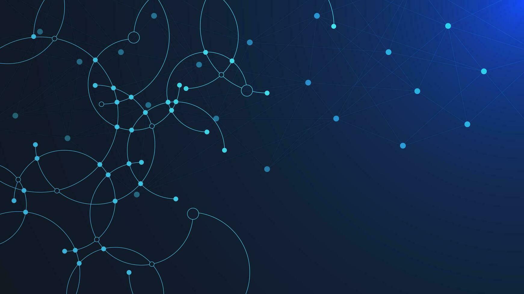 Abstract overlapping circle and dots background. Global network connection, social networking, business network connection and communication technology concept. Vector illustration.
