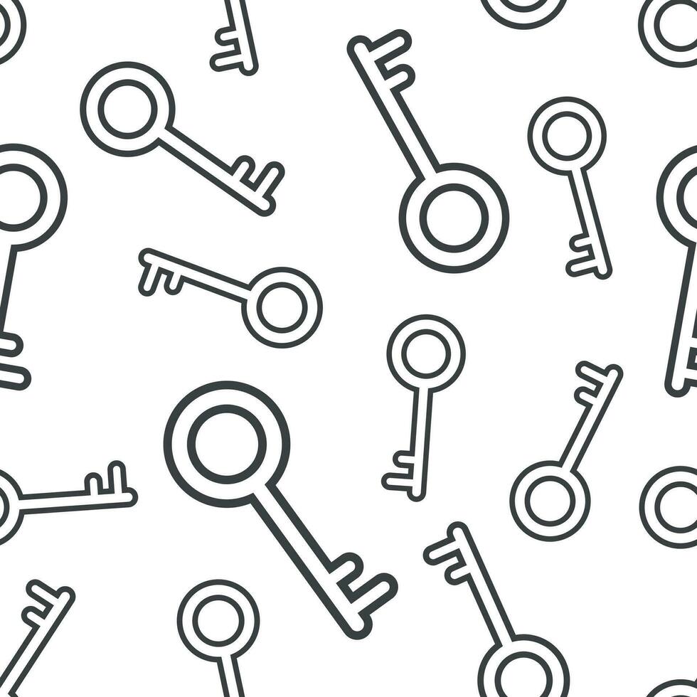 Key icon seamless pattern background. Business flat vector illustration. Unlock sign symbol pattern.