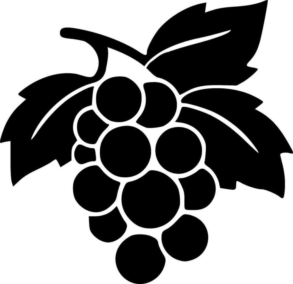 Grapes black silhouette vector illustration