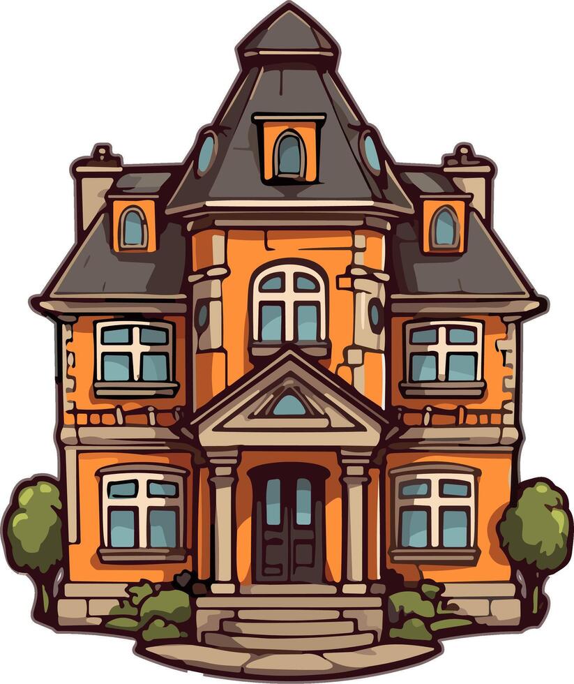 Mansion house cartoon style vector illustration, ai generated