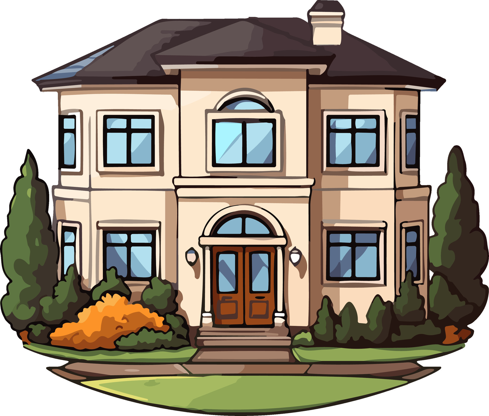 Mansion house cartoon style vector illustration, ai generated 25902071 ...