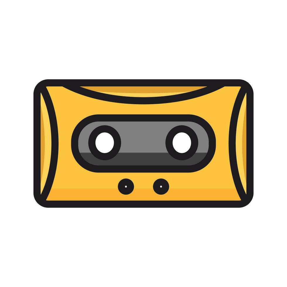 retro música casete aislado icono vector