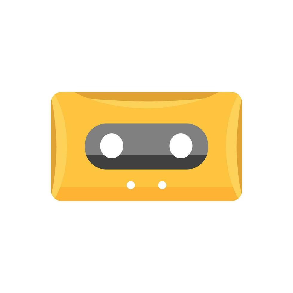 retro music cassette isolated icon vector