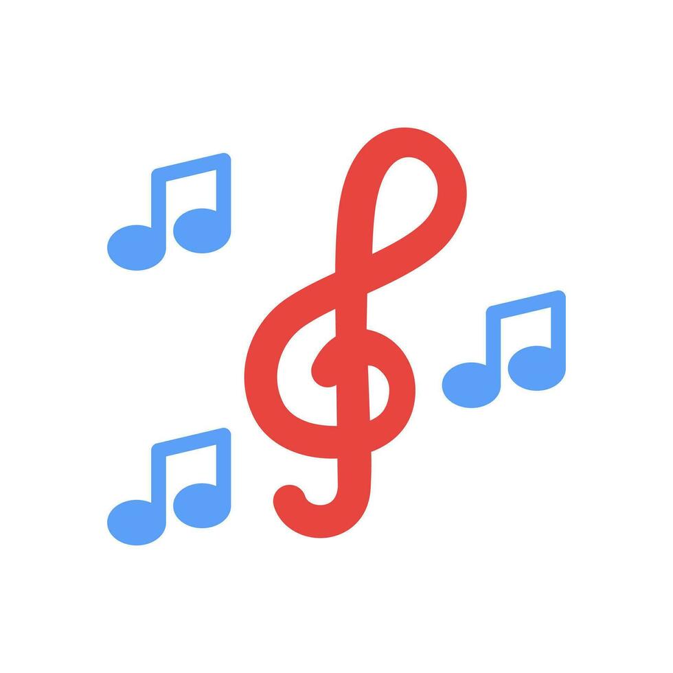 Music icon vector, note symbol. Simple, flat design for web or mobile app vector