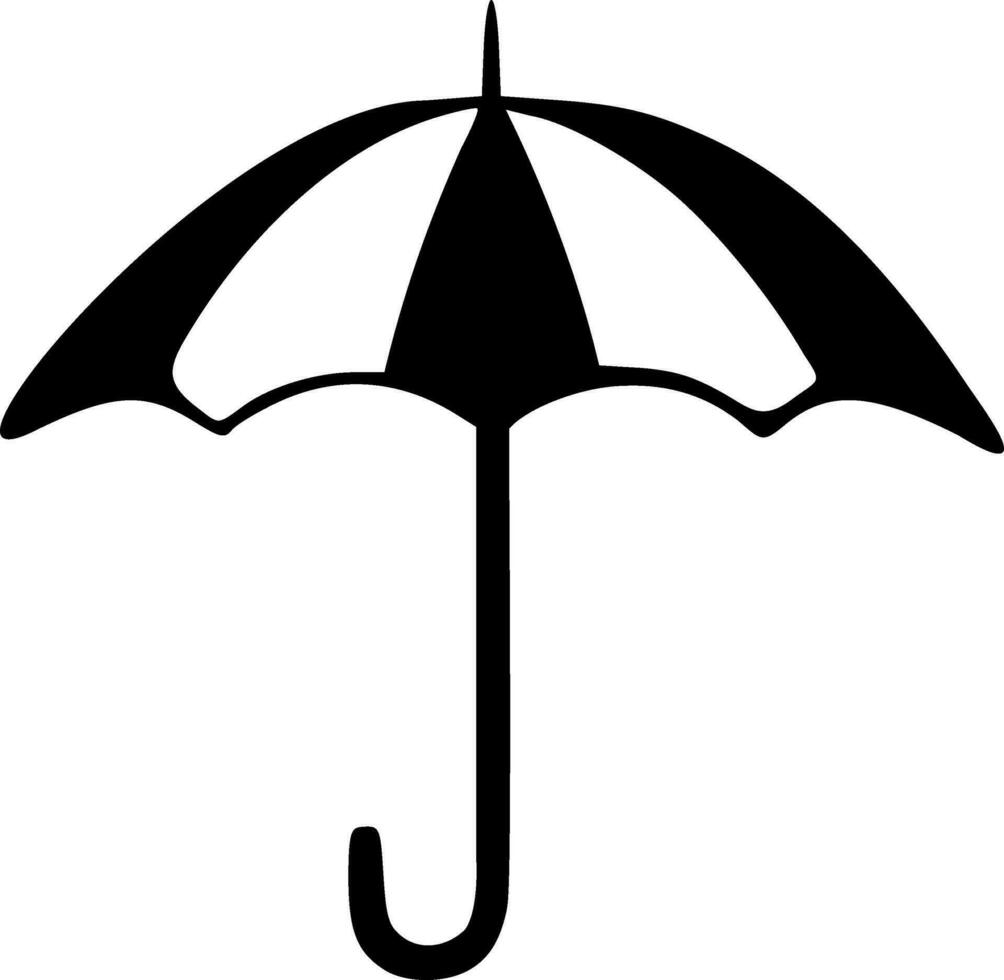 Umbrella black outlines transparent vector illustration
