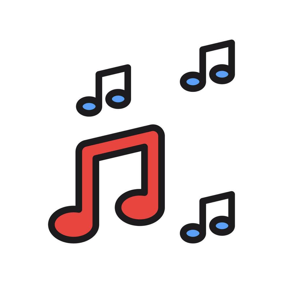 Music icon vector, note symbol. Simple, flat design for web or mobile app vector