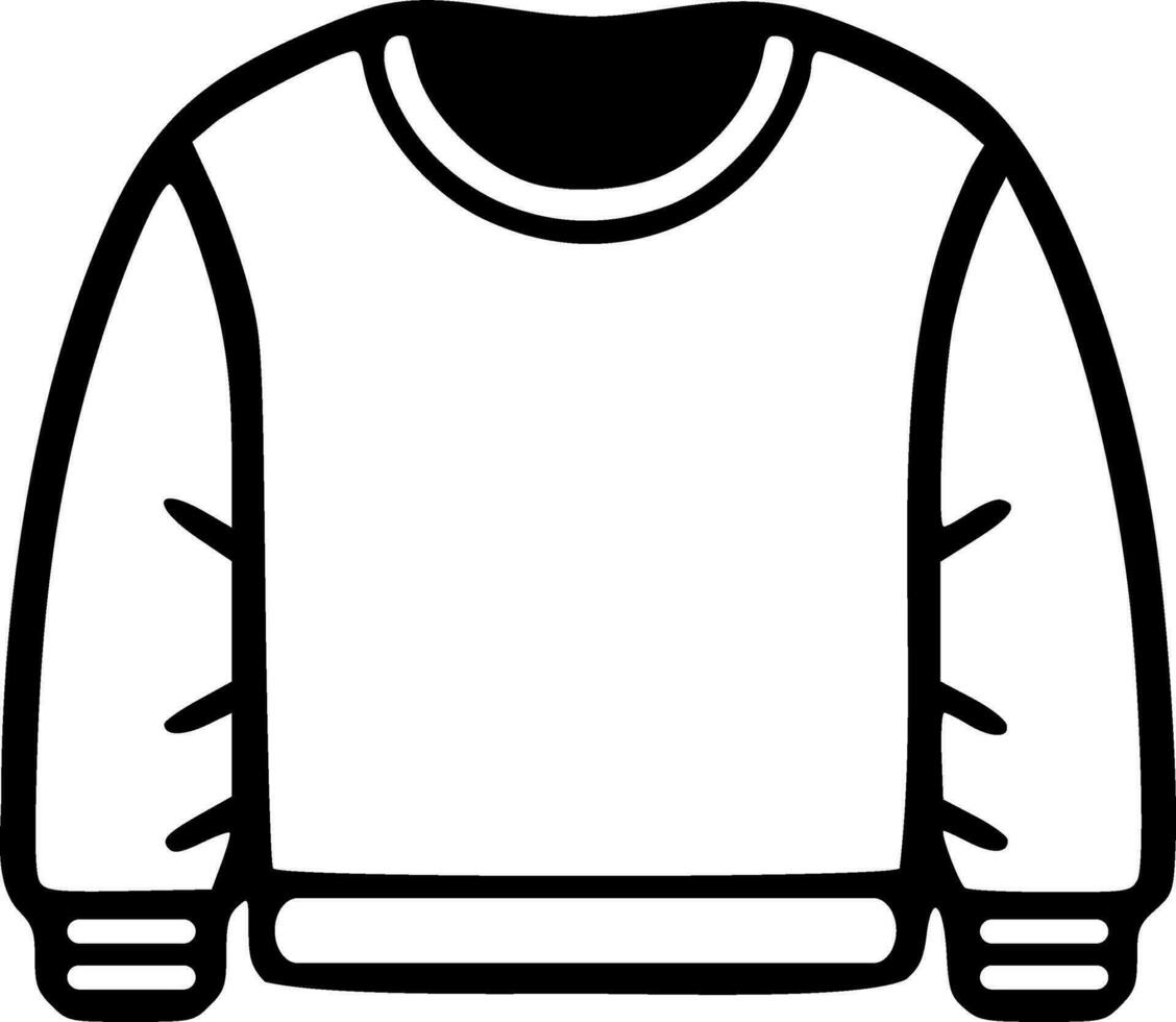Sweater clothing black outlines transparent vector illustration