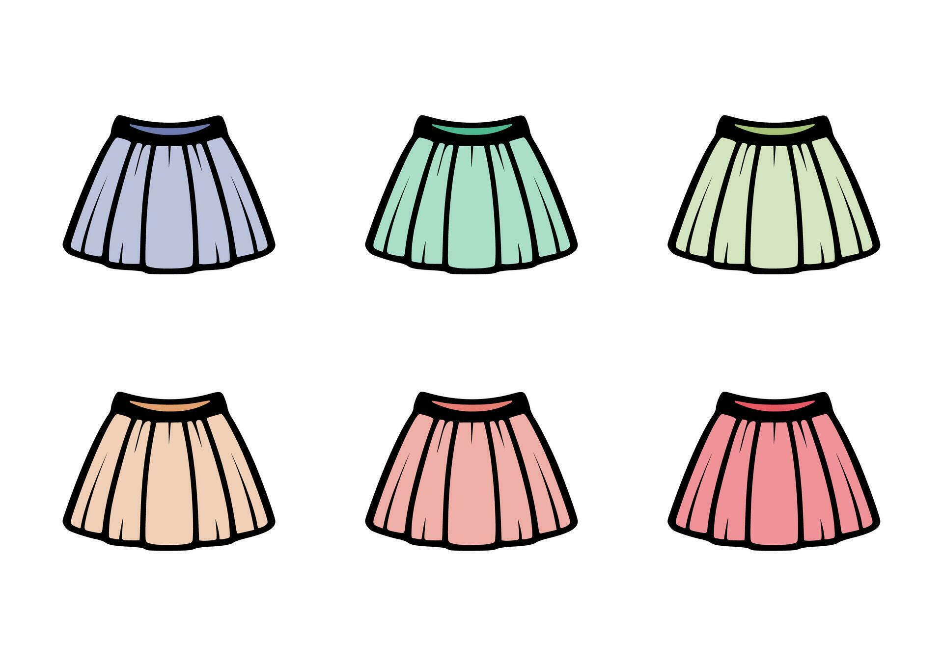 Pastel skirt set isolated vector illustrations 25902138 Vector Art at ...