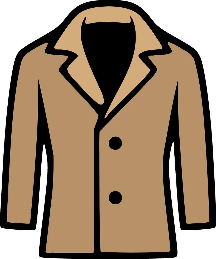 Coat jacket brown clothing vector illustration