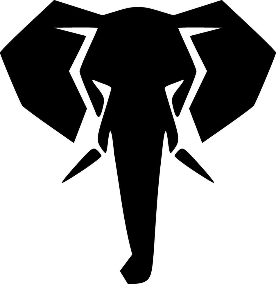 Elephant head front view icon logo isolated vector illustration