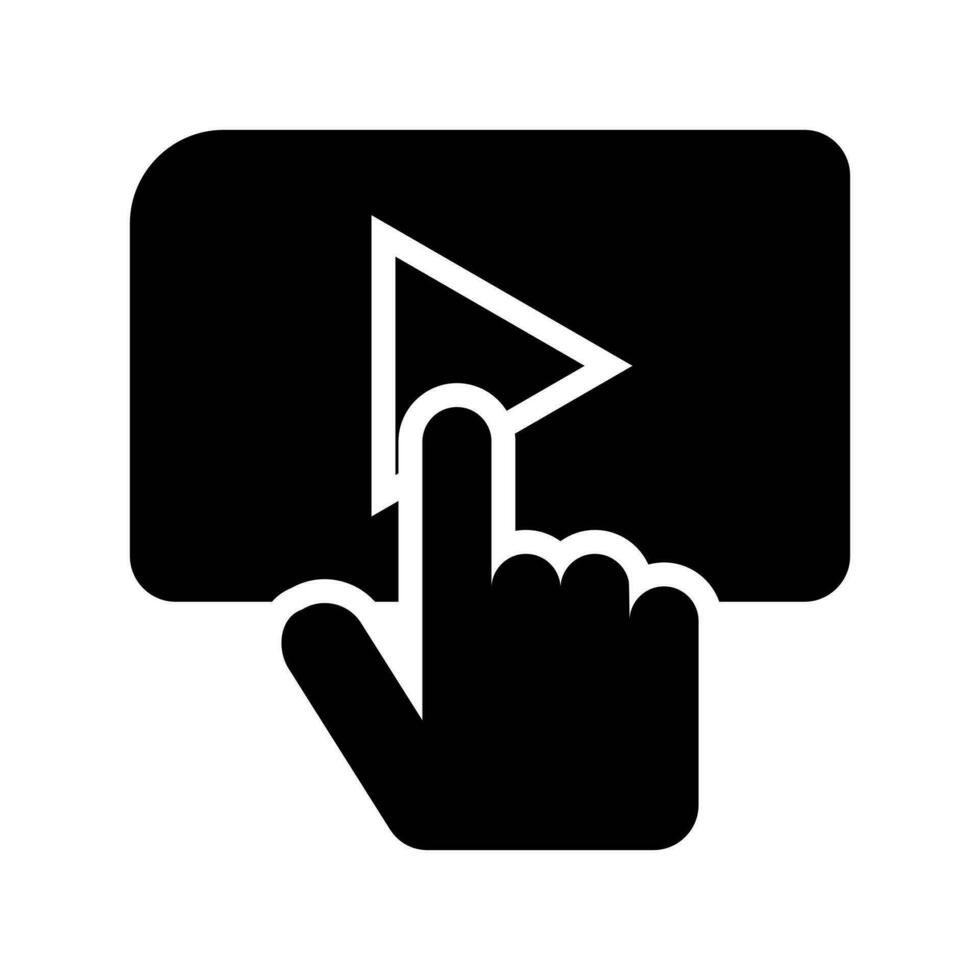 Vector icon click, touch symbol play button. Simple, flat design for web or mobile applications