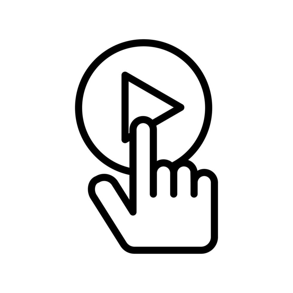 Vector icon click, touch symbol play button. Simple, flat design for web or mobile applications