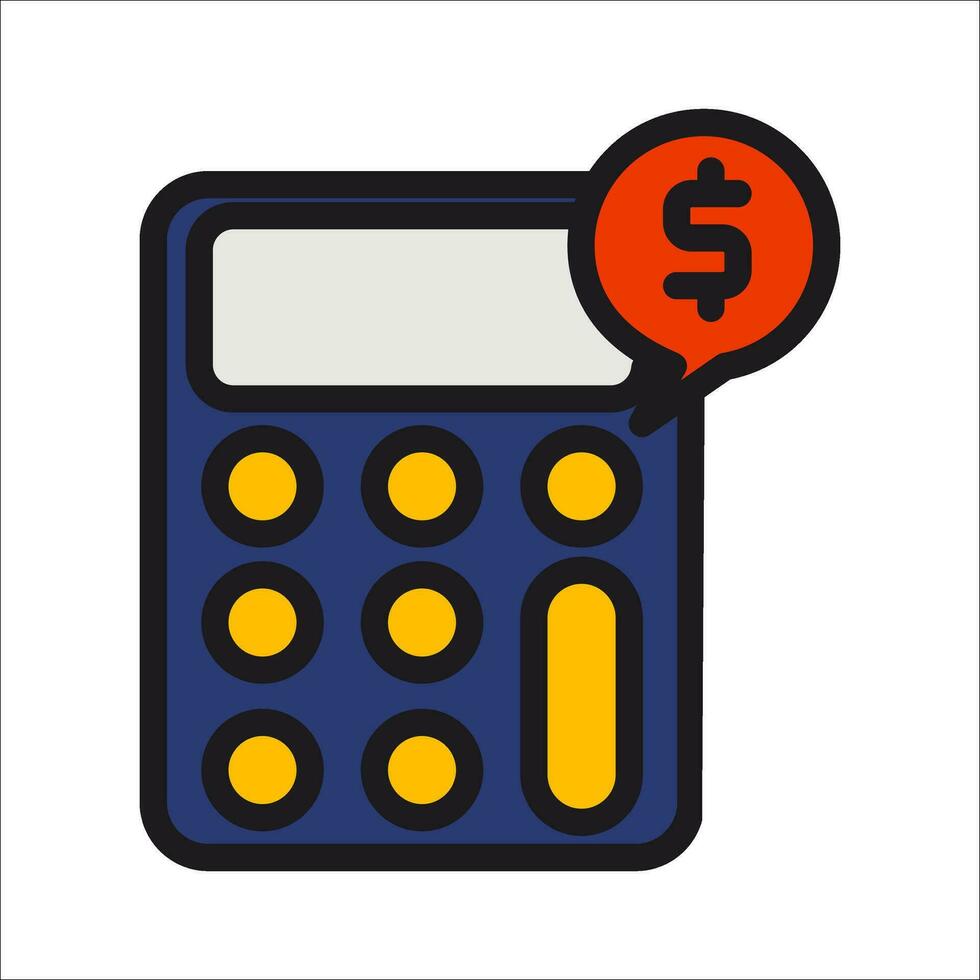 Calculator icon vector. Savings, finances sign isolated on white, economy concept, Trendy Flat style for graphic design, Web site vector