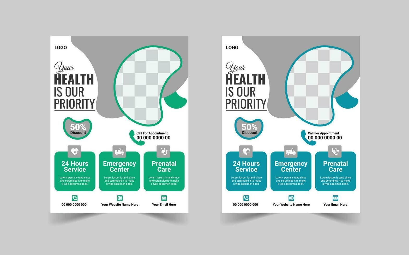 The Best And Exclusive Professional Medical Flyer Template Design, Healthcare Flyer vector