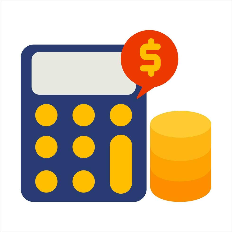 Calculator icon vector. Savings, finances sign isolated on white, economy concept, Trendy Flat style for graphic design, Web site vector