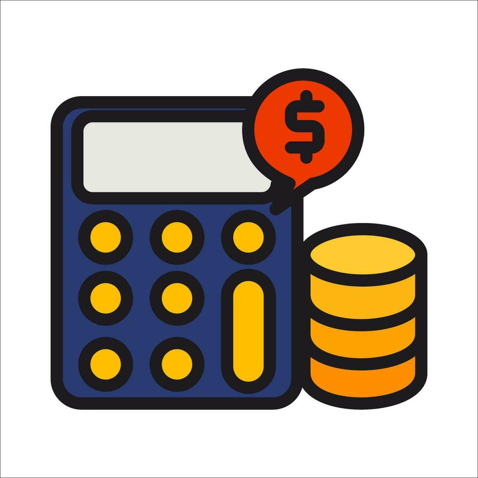 Calculator icon vector. Savings, finances sign isolated on white, economy concept, Trendy Flat style for graphic design, Web site vector