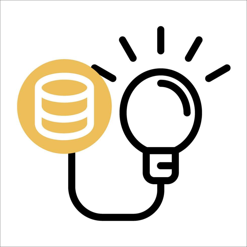Light bulb line business idea icon vector, isolated on white background. Idea sign, solution, thinking concept. Lighting Electric light.  Trendy Flat Style for graphic design, website, UI. vector