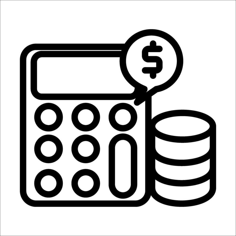 Calculator icon vector. Savings, finances sign isolated on white, economy concept, Trendy Flat style for graphic design, Web site vector