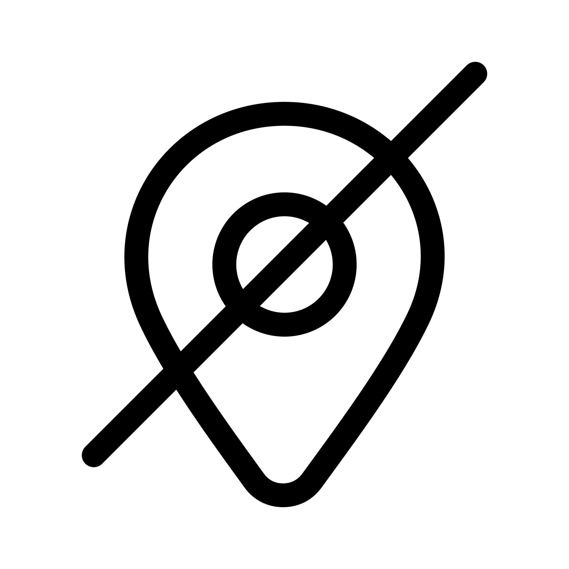 No gps vector icon. Map location pin isolate not available sign design