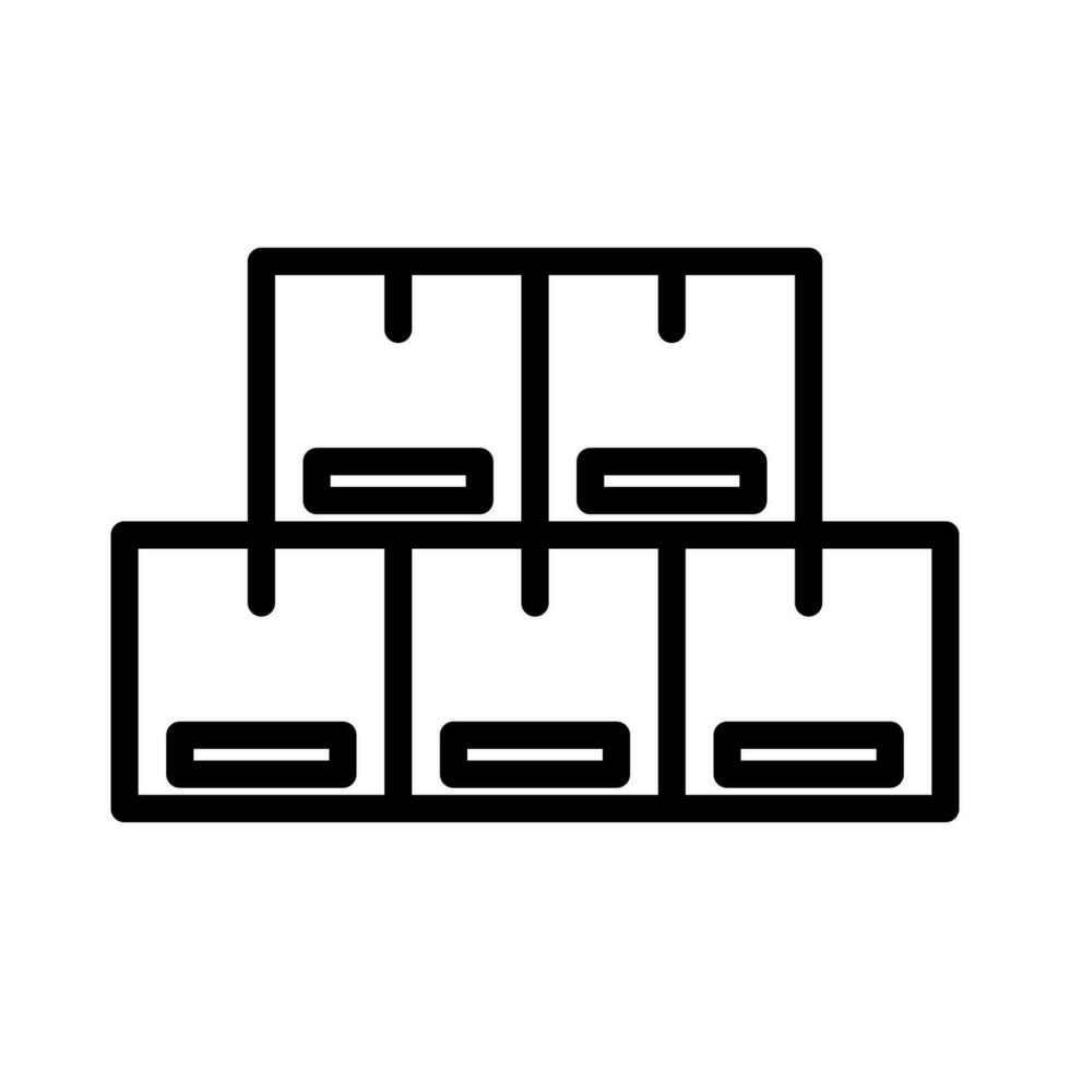 pile of sealed goods cardboard box icon, generic concept flat design illustration, vector pictogram for app advertisement web banner button ui ux interface element isolated on white background