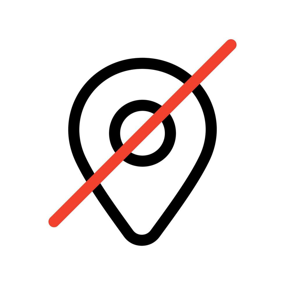 No gps vector icon. Map location pin isolate not available sign design.isolate on white background