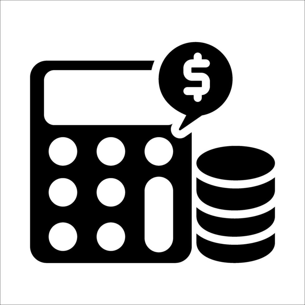 calculadora icono vector. ahorros, finanzas firmar aislado en blanco, economía concepto, de moda plano estilo para gráfico diseño, web sitio vector